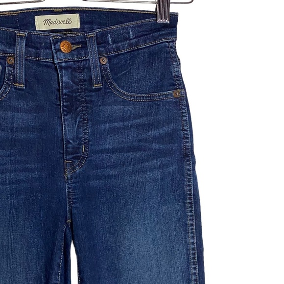 Madewell 10" High Rise Skinny Medium Blue Wash Stretch Whiskers Jeans Denim 24 - Picture 7 of 16